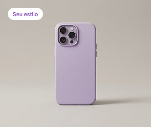 Celular com capinha de silicone lilás