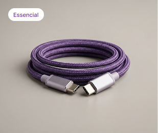 Cabo USB-C trançado roxo