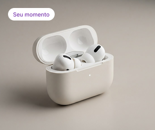 Fones sem fio brancos com estojo